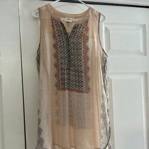 Knox Rose High-Low Sleeveless Tunic Top, Size Large